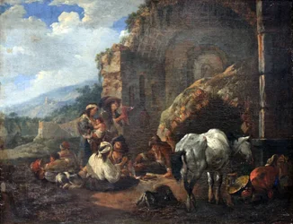 Gypsy Camp in a Roman Ruin